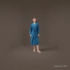 Blue and green pure cotton milk silk women's bathrobe and bathrobe skirt style large-sized bathrobe details Picture